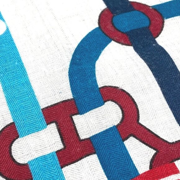 HERMES Pocket Soy Carre 100 H Carre100H Large Shawl Stole Scarf gray/Multicolore - Picture 7 of 16